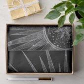 Elegant Silver Sun Moon Mandala Black Design Tissuepapier (Geschenk)