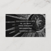 Elegant Silver Sun Moon Mandala Black Design Visitekaartje (Achterkant)