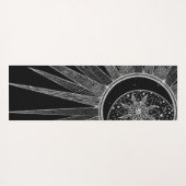 Elegant Silver Sun Moon Mandala Black Design Yogamat (Achterkant (horizontaal))