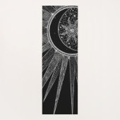 Elegant Silver Sun Moon Mandala Black Design Yogamat (Achterkant)