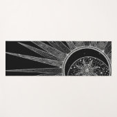 Elegant Silver Sun Moon Mandala Black Design Yogamat (Voorkant (horizontaal))