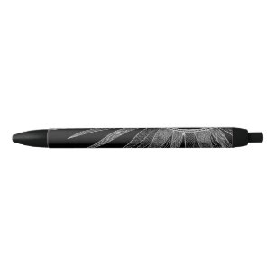Elegant Silver Sun Moon Mandala Black Design Zwarte Inkt Pen