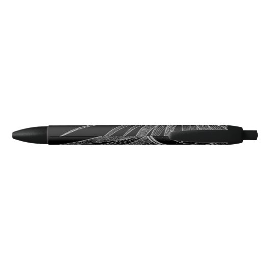 Elegant Silver Sun Moon Mandala Black Design Zwarte Inkt Pen (Achterkant)