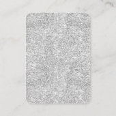 Elegant Silver Sweet 16 Glitter Floral Invite  Informatiekaartje (Achterkant)