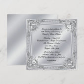 Elegant Silver Swirl 25th Wedding Jubileum Kaart (Voorkant / Achterkant)