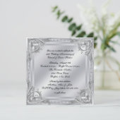 Elegant Silver Swirl 25th Wedding Jubileum Kaart (Staand voorkant)