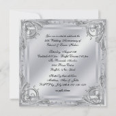 Elegant Silver Swirl 25th Wedding Jubileum Kaart (Voorkant)