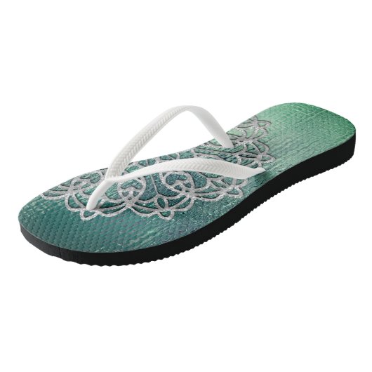 Elegant Silver teenslippers (Schuin)