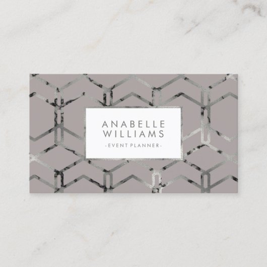 Elegant Silver Texture Visitekaartje (Voorkant)