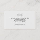 Elegant Silver Thin Off White Striped Black Plaque Visitekaartje (Achterkant)