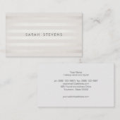 Elegant Silver Thin White Striped Salon Spa Visitekaartje (Voorkant / Achterkant)