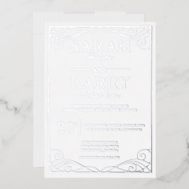 Elegant Silver Traditional Wedding Folie Invitatio Folie Uitnodiging