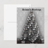 Elegant Silver Tree met Cadeaus kerst Yule Feestdagenkaart (Voorkant / Achterkant)