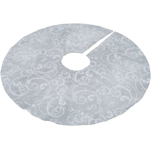 Elegant Silver Tree Skirt Kerstboom Rok (Gekanteld)
