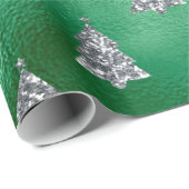 Elegant Silver Trees Kerstmis Cadeaupapier (Rol Hoek)