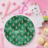 Elegant Silver Trees Kerstmis Papieren Bordje (Feest)