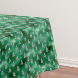 Elegant Silver Trees Kerstmis Tafelkleed