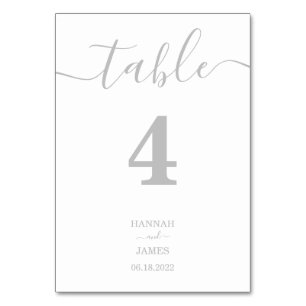 Elegant Silver Typography Calligraphy Wedding Kaart