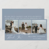 Elegant Silver Vein Wedding Foto bedankt (Voorkant / Achterkant)