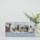 Elegant Silver Vein Wedding Foto bedankt (Staand voorkant)