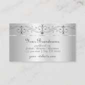 Elegant Silver  vierkant juwelen monogram Visitekaartje (Achterkant)