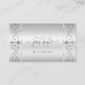 Elegant Silver  vierkant juwelen monogram Visitekaartje (Voorkant)