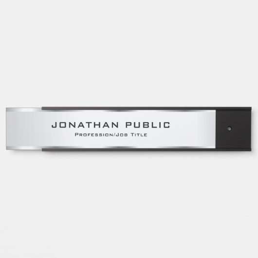 Elegant Silver View Trendy Custom Sjabloon Deurbordje (Voorkant)