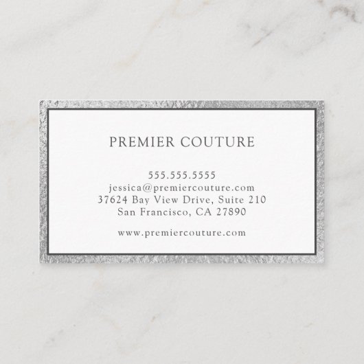Elegant Silver Visitekaartje (Achterkant)