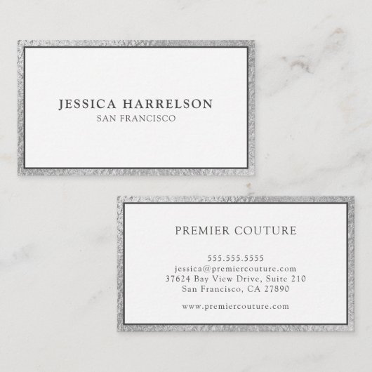 Elegant Silver Visitekaartje (Voorkant / Achterkant)