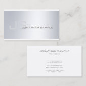 Elegant Silver Watch Plain Luxury Modern Monogram Visitekaartje (Voorkant / Achterkant)