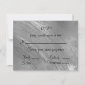 Elegant Silver Waterverf Brush Strokes Pattern RSVP Kaartje (Voorkant)