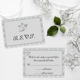 Elegant Silver Wedding Bells RSVP