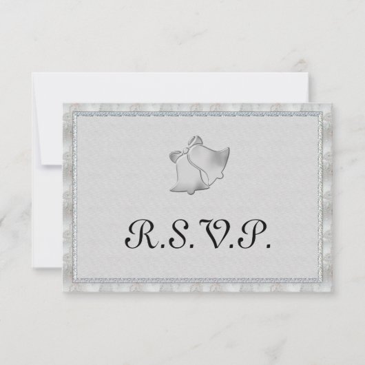 Elegant Silver Wedding Bells RSVP (Voorkant)