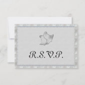 Elegant Silver Wedding Bells RSVP Kaartje (Voorkant)