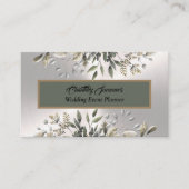 Elegant Silver Wedding Event Planner Visitekaartje (Voorkant)