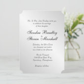 Elegant Silver Wedding Invitation 5"x 7" Kaart (Staand voorkant)