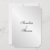 Elegant Silver Wedding Invitation 5"x 7" Kaart (Achterkant)