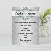 Elegant Silver Wedding Invitation – Custom card Kaart (Staand voorkant)