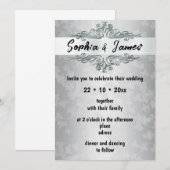 Elegant Silver Wedding Invitation – Custom card Kaart (Voorkant / Achterkant)