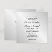 Elegant Silver Wedding Invitations Kaart (Voorkant / Achterkant)