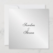 Elegant Silver Wedding Invitations Kaart (Achterkant)