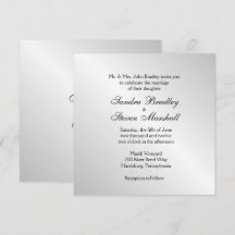 Elegant Silver Wedding Invitations