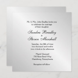 Elegant Silver Wedding Invitations Kaart