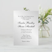 Elegant Silver Wedding Invitations Kaart (Staand voorkant)