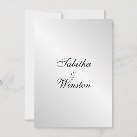 Elegant Silver Wedding Invitations Kaart (Achterkant)