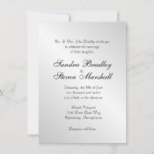Elegant Silver Wedding Invitations Kaart (Voorkant)