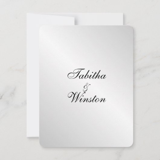 Elegant Silver Wedding Invitations Kaart (Achterkant)