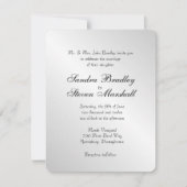 Elegant Silver Wedding Invitations Kaart (Voorkant)