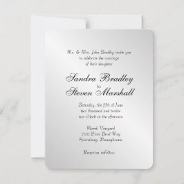 Elegant Silver Wedding Invitations Kaart