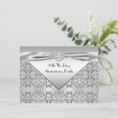 Elegant Silver Wedding Jubileum Party Kaart (Staand voorkant)